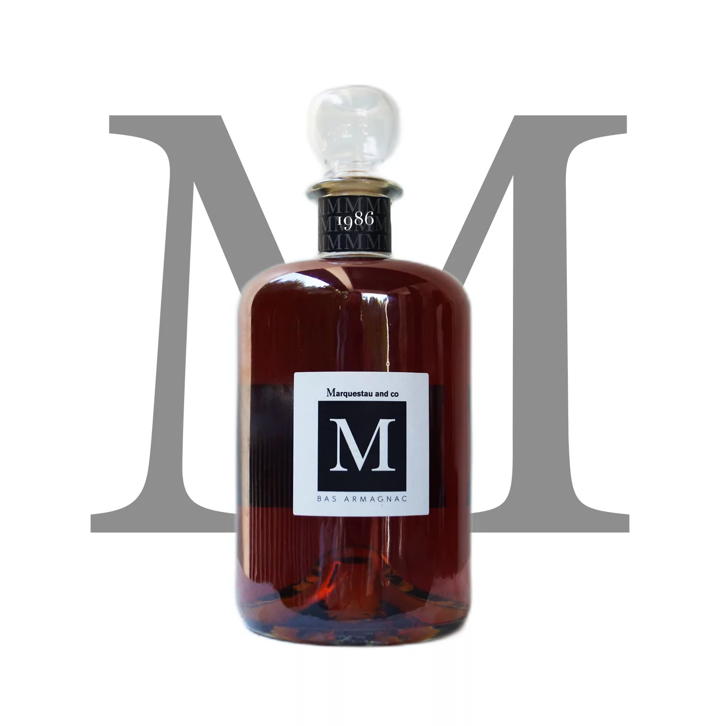 Bouteille de Bas-Armagnac millésimé 100 % baco du Domaine de Marquestau